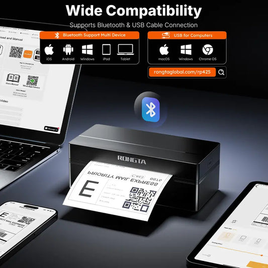 RONGTA Portable Handheld Thermal Label Maker - Bluetooth Enabled