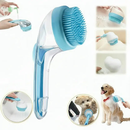 2026 New 2-in-1 Pet Bath & Grooming Deshedding Animal Hair Brush with Built-in Soap Dispenser, 8in×3in×4in, Gentle Massage Tool for Dogs & Cats, Enhances Hair Care, Improves Bathing Experience, Boosts Blood Circulation, Animal Hair Brushes