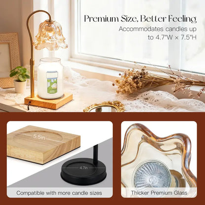 Lily of the Valley Candle Warmer Lamp with Adjustable Height