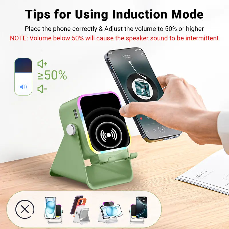 PUTARE Wireless Audio Speaker Stand with Power Bank