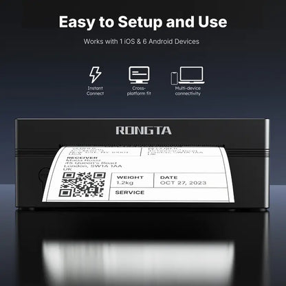 RONGTA Portable Handheld Thermal Label Maker - Bluetooth Enabled