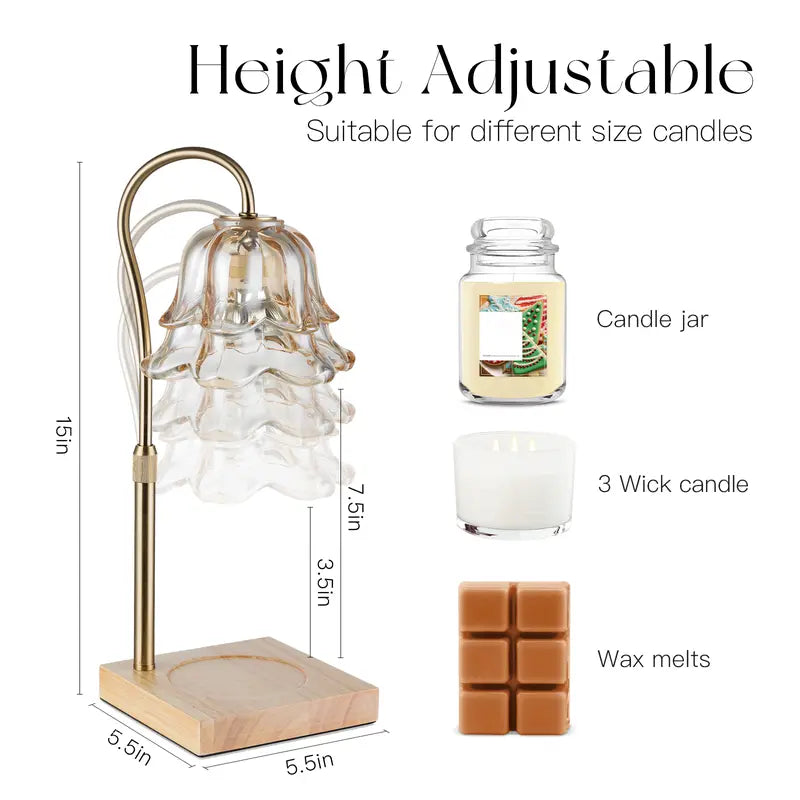 Lily of the Valley Candle Warmer Lamp with Adjustable Height