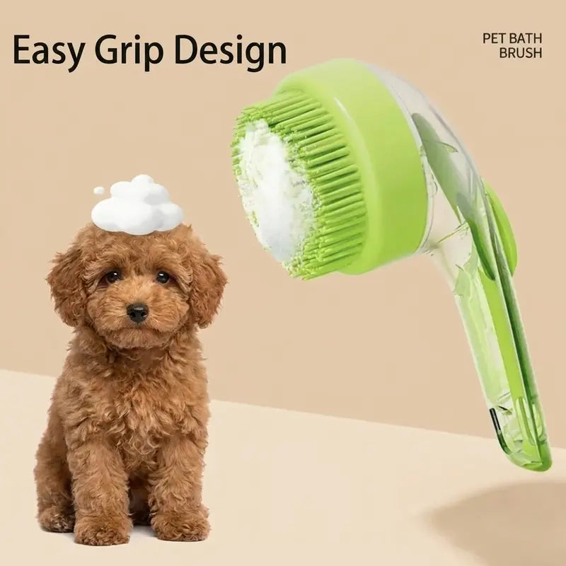 2026 New 2-in-1 Pet Bath & Grooming Deshedding Animal Hair Brush with Built-in Soap Dispenser, 8in×3in×4in, Gentle Massage Tool for Dogs & Cats, Enhances Hair Care, Improves Bathing Experience, Boosts Blood Circulation, Animal Hair Brushes