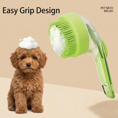 2026 New 2-in-1 Pet Bath & Grooming Deshedding Animal Hair Brush with Built-in Soap Dispenser, 8in×3in×4in, Gentle Massage Tool for Dogs & Cats, Enhances Hair Care, Improves Bathing Experience, Boosts Blood Circulation, Animal Hair Brushes