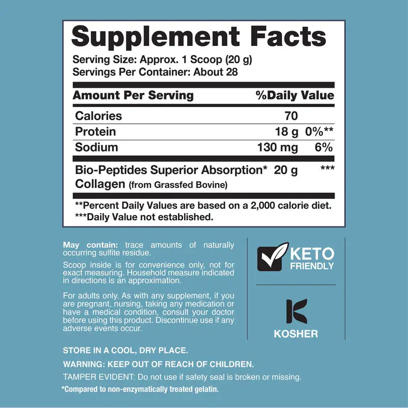 NeoCell Collagen Peptides Powder 20oz - Grassfed Protein Supplement