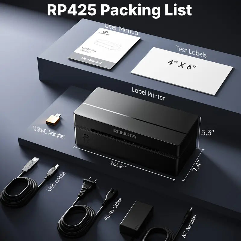 RONGTA Portable Handheld Thermal Label Maker - Bluetooth Enabled